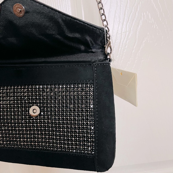 Evening clutch Nwot Starlet Hollywood black + silver chain bag + clutch